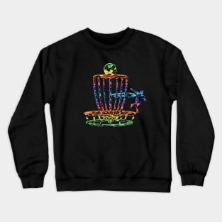 Disc Golf Abstract Color Disc Golfer Crewneck Sweatshirt